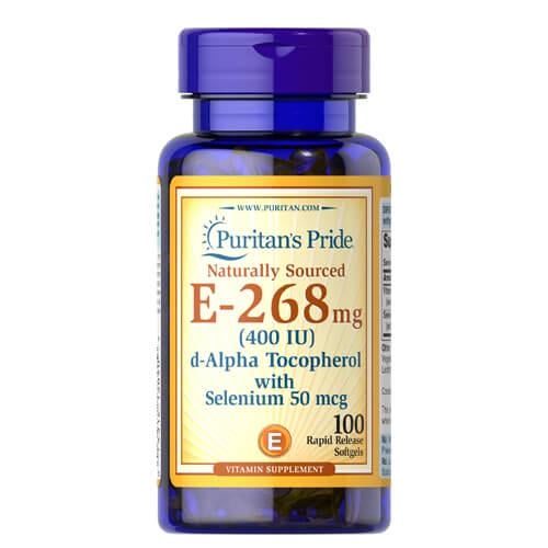 Витамин Е Puritan's Pride Vitamin E-with Selenium 400 IU Natural 100 Softgels (3840)