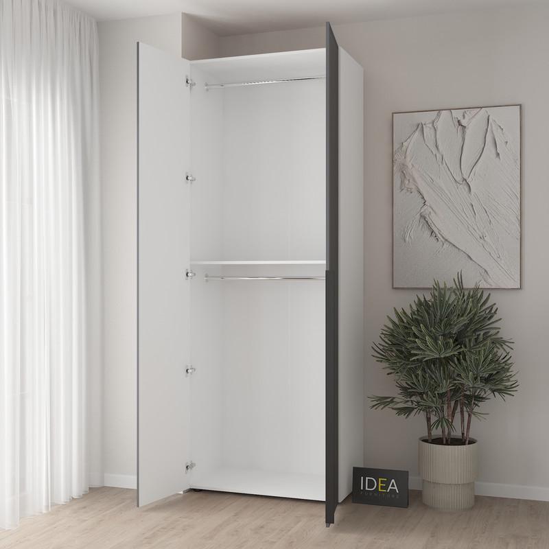 Шафа для одягу Idea С-7.1 з двома штангами Білий/асфальт (2120) - фото 2