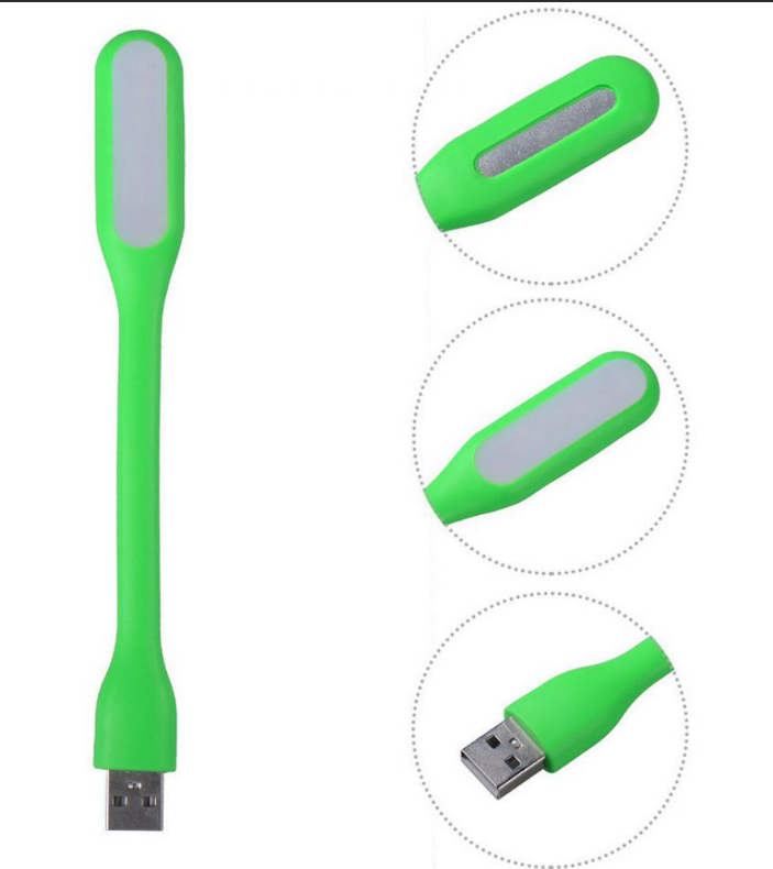 Фонарик USB LED Light Plastic Зеленый (KG-2666) - фото 2
