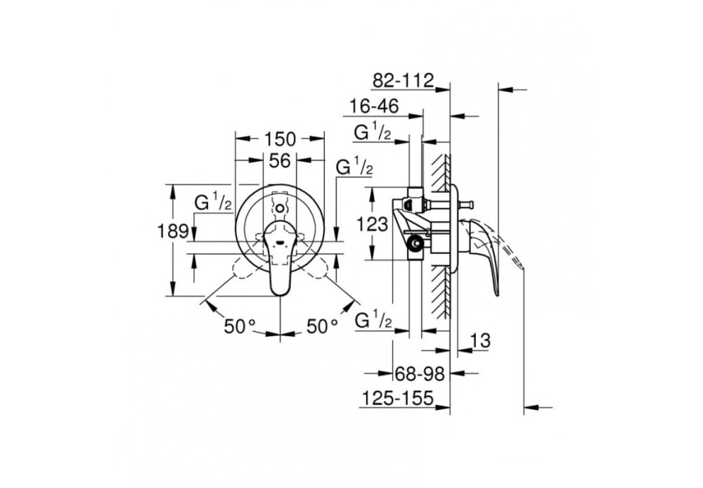 Смеситель для ванны скрытого монтажа Grohe Euroeco 32747000 - фото 2 Смеситель для ванны скрытого монтажа Grohe Euroeco 32747000 - фото 2