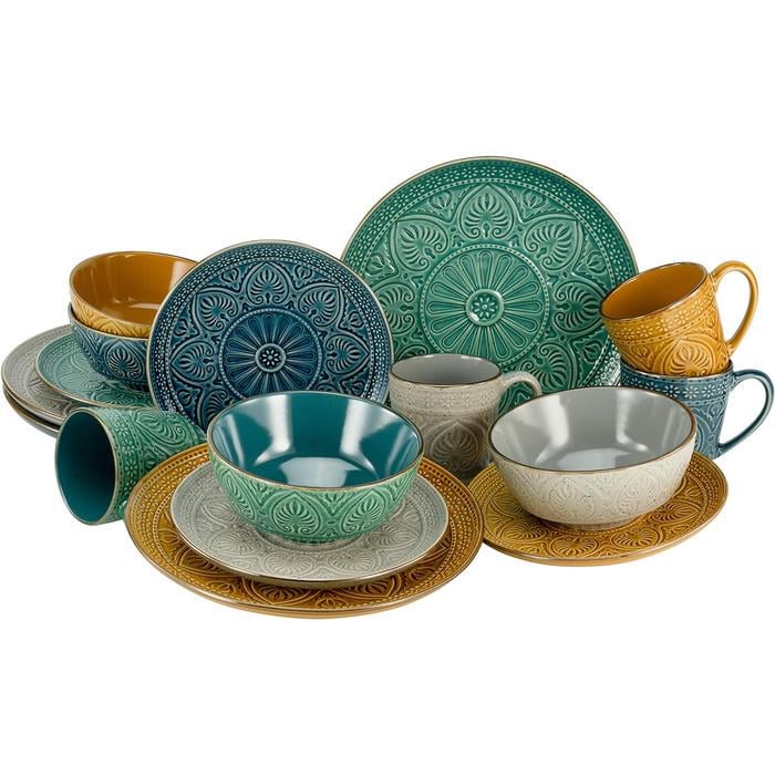 Столовий сервіз Creatable Samarkand на 4 персони 16 пр. Різнокольоровий (33494258)