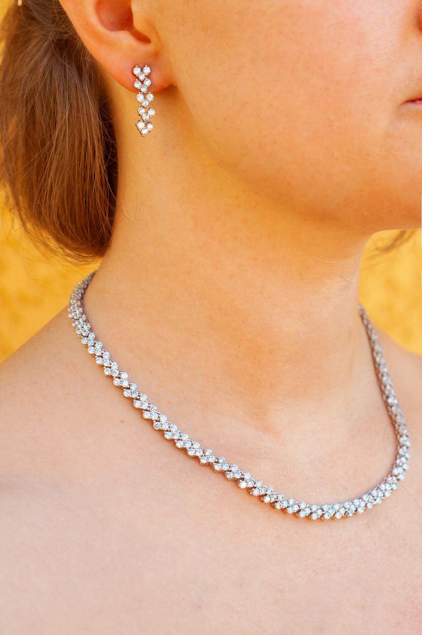 Комплект колье и серьги Xuping Jewelry Моника Серебристый (1461097871)