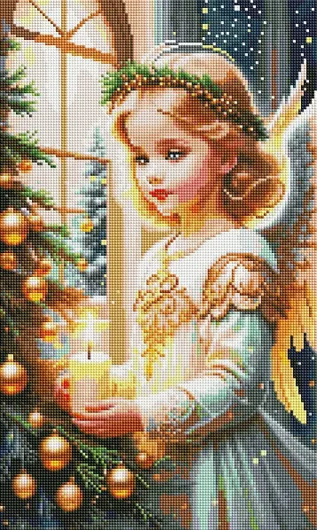 Алмазная мозаика Рождественский ангелик 30х50 см (2401664041)