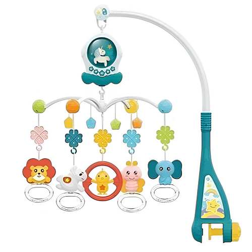 Детский мобиль на кроватку Huanger HE0311 12 мелодий Голубой