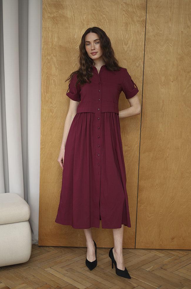 Сукня-халат Lipar 3379 з рукавами на паті р. 44 Марсала (16885144)