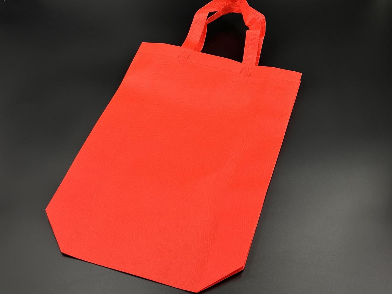 Сумка екошопер зі спанбонду однотонна екосумка універсальна 38х30х10 см Червоний (S-178)