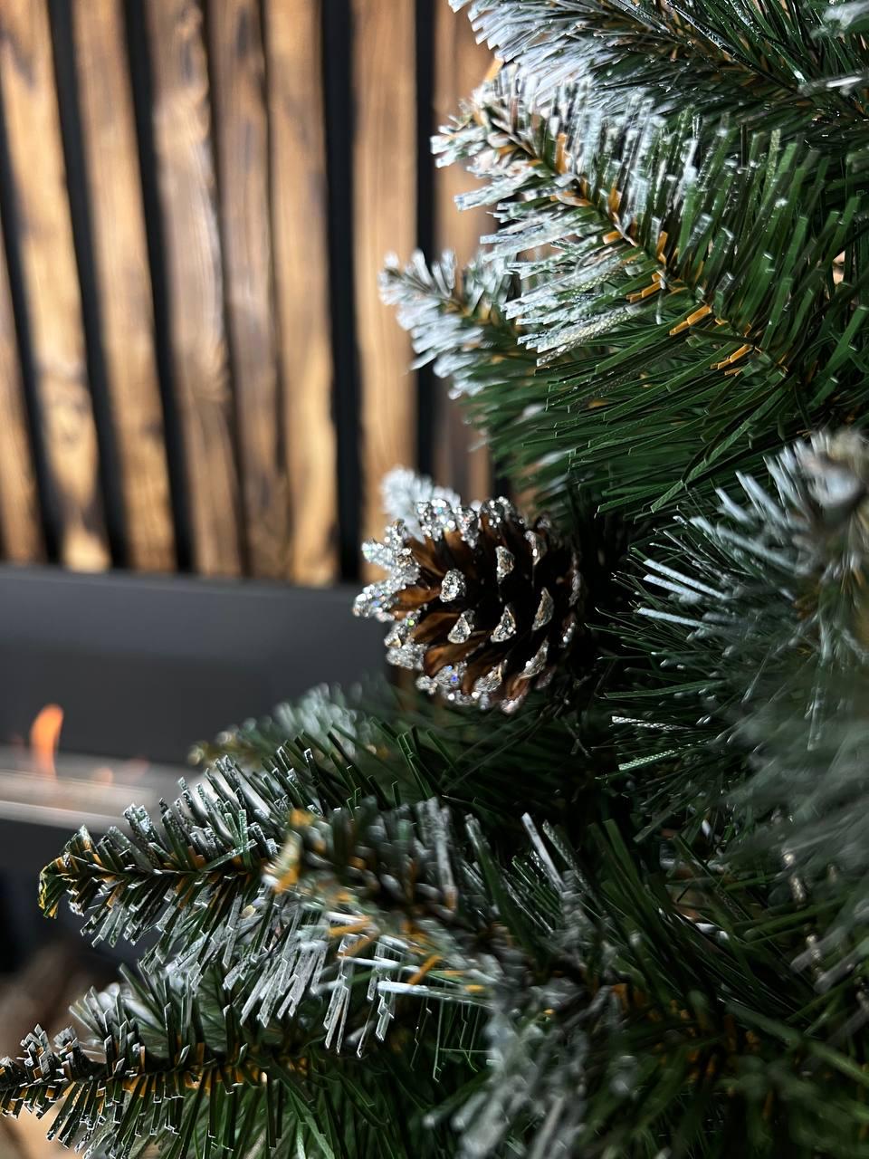 Штучна ялинка засніжена Елітна з шишками 1,7 м Зелений (YNK08168) - фото 2 Штучна ялинка засніжена Елітна з шишками 1,7 м Зелений (YNK08168) - фото 2