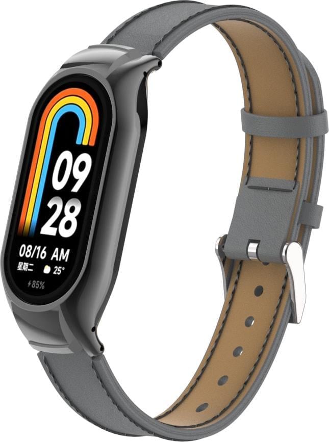 Ремешок кожаный MultiColor для Xiaomi Smart Band 9 Grey (37521-33)