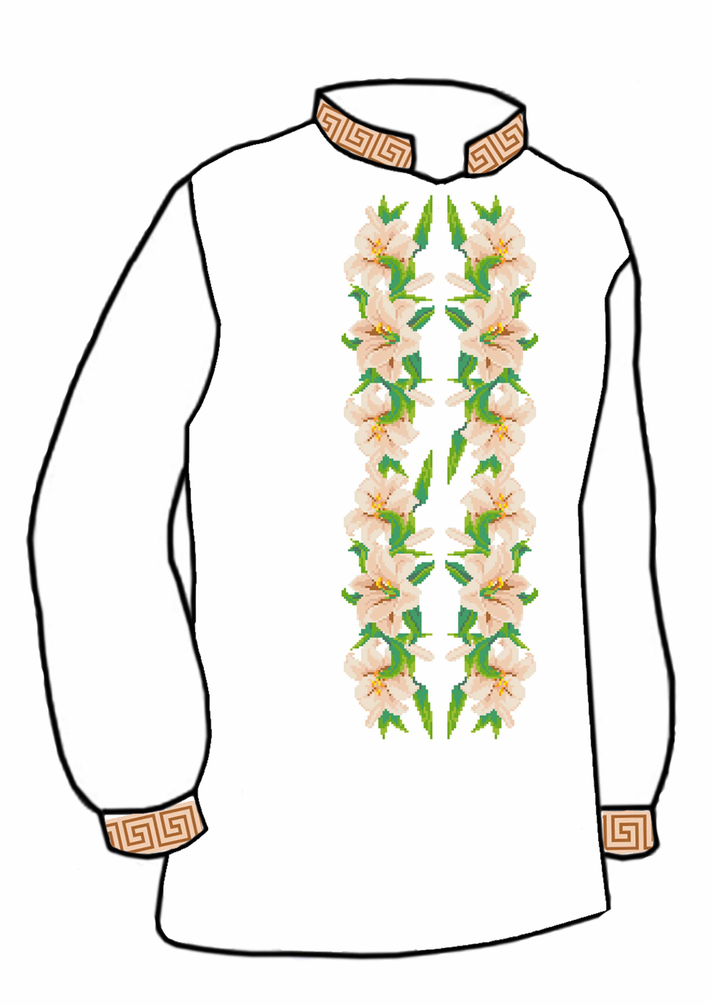 Заготовка для вишивки нитками або бісером/сорочка чоловіча не пошита СЧД-178 домоткане полотно Заготовка для вишивки нитками або бісером/сорочка чоловіча не пошита СЧД-178 домоткане полотно