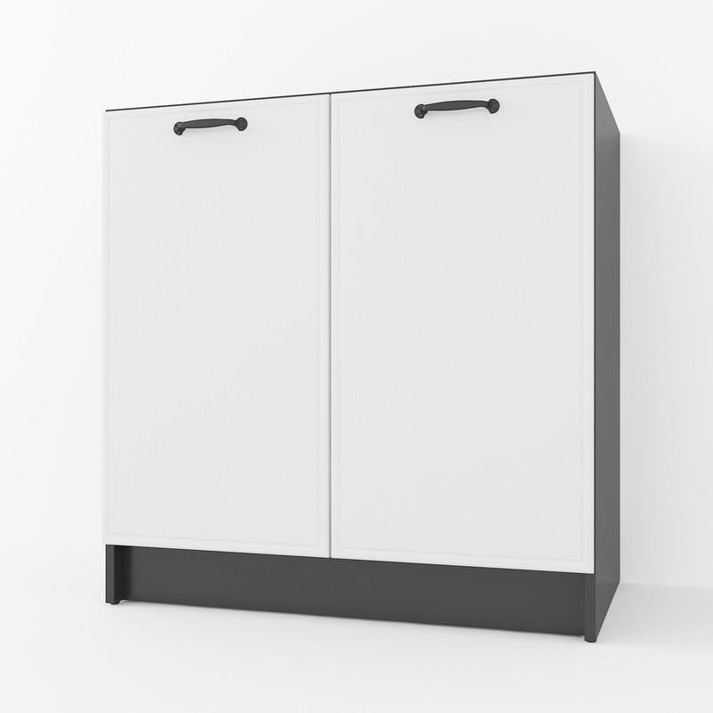 Тумба МДФ без столешницы низ 800 мм Черный/Белый (K-66)