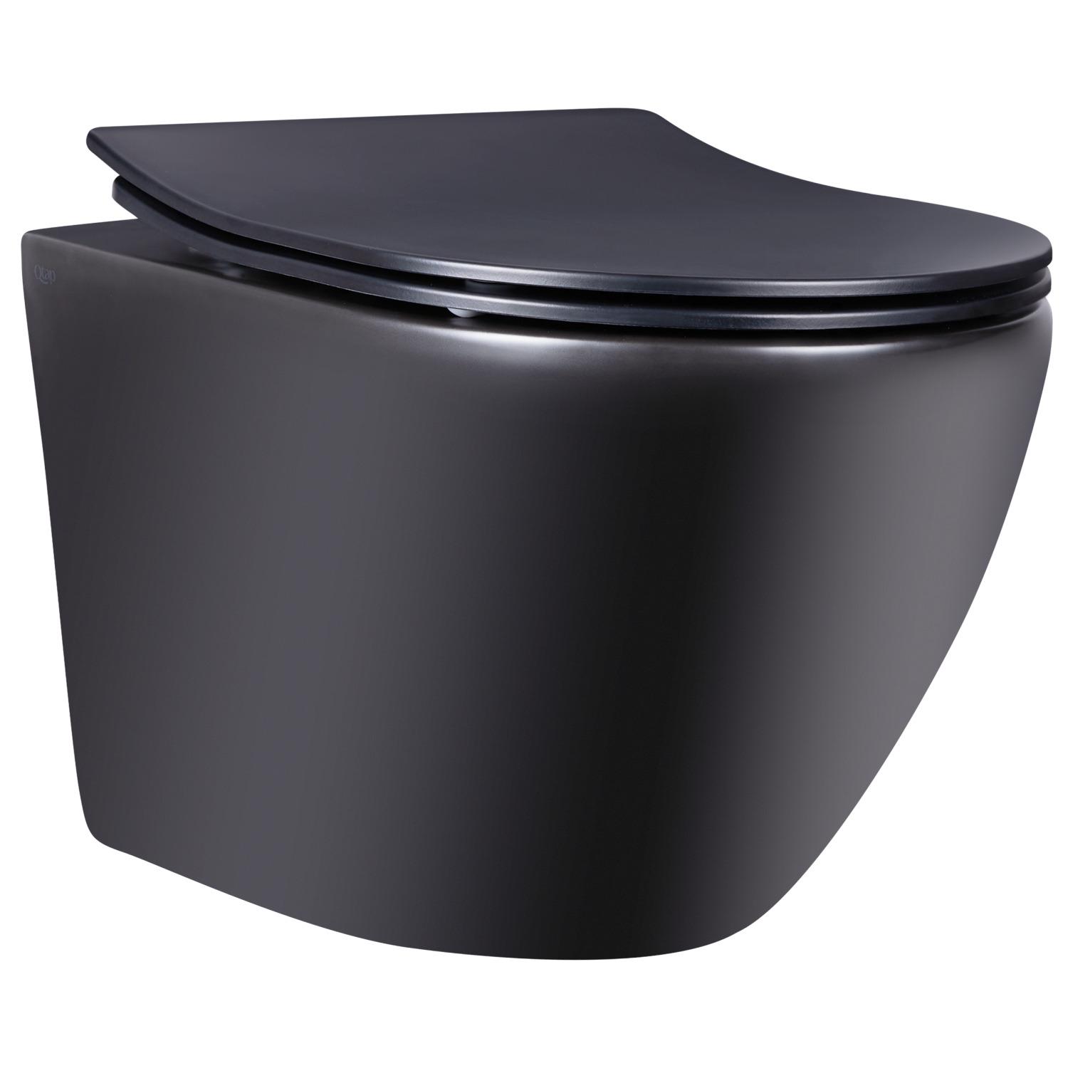 Унитаз подвесной Q-tap Robin QT1333046ENRMB безободковый с сиденьем с микролифтом (171062)