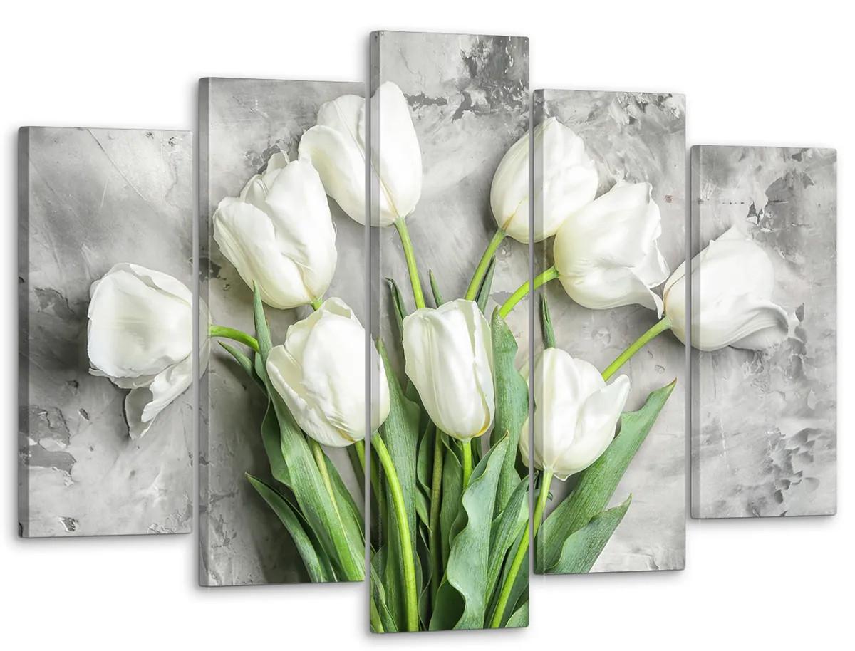 Картина модульная на холсте DK Белые тюльпаны 80x125 см (MK50170)