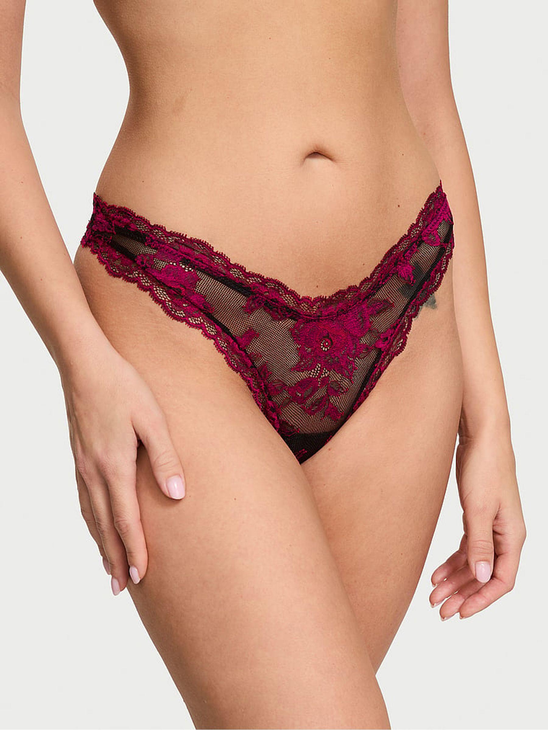 Трусики стринги Victoria's Secret Dream Angels Lace Thong Panty M Бордовый (26985327) Трусики стринги Victoria's Secret Dream Angels Lace Thong Panty M Бордовый (26985327)