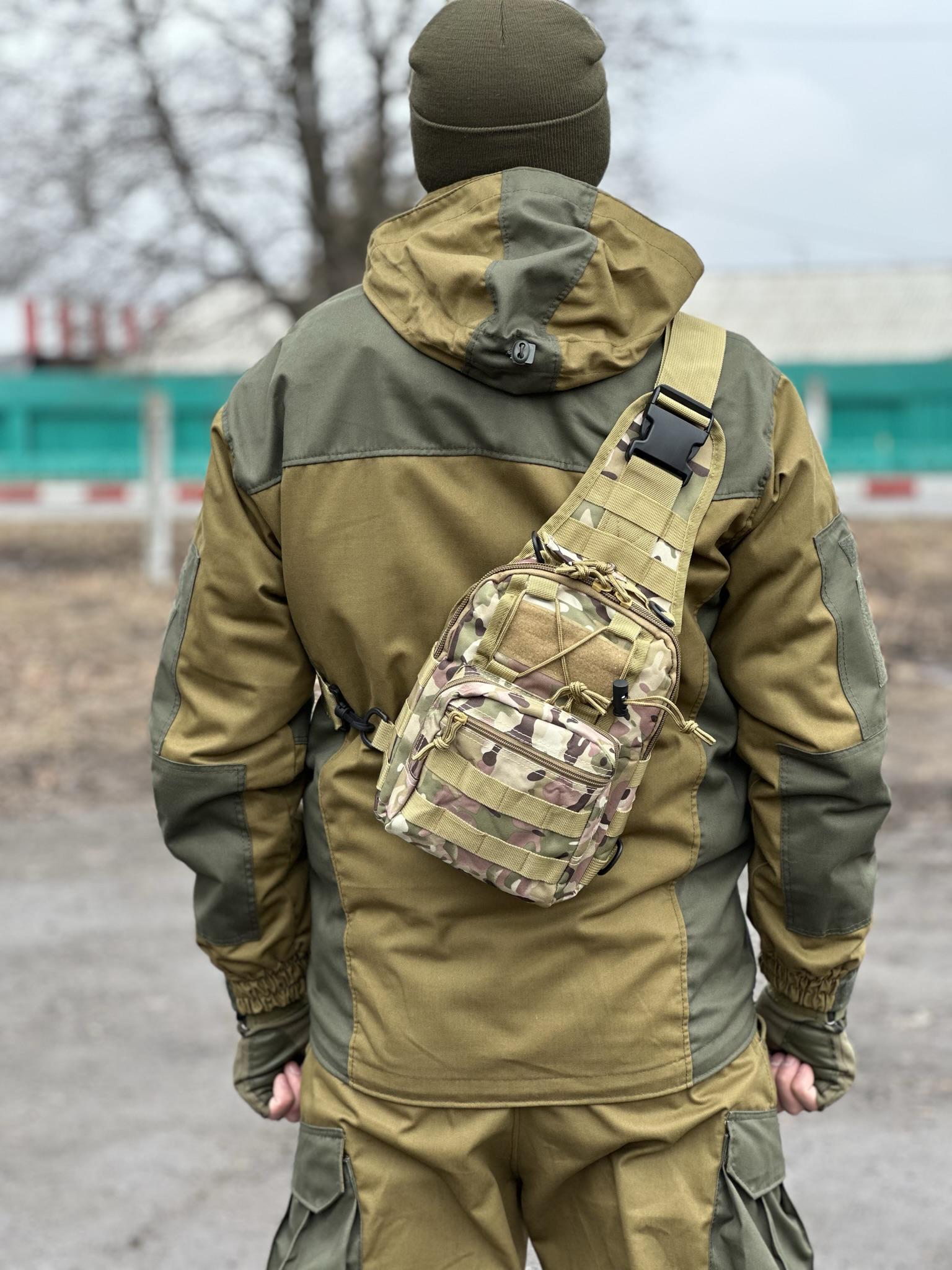 Сумка-слинг однолямочная Tactic с системой molle 7 л Multicam (095-multic) - фото 2