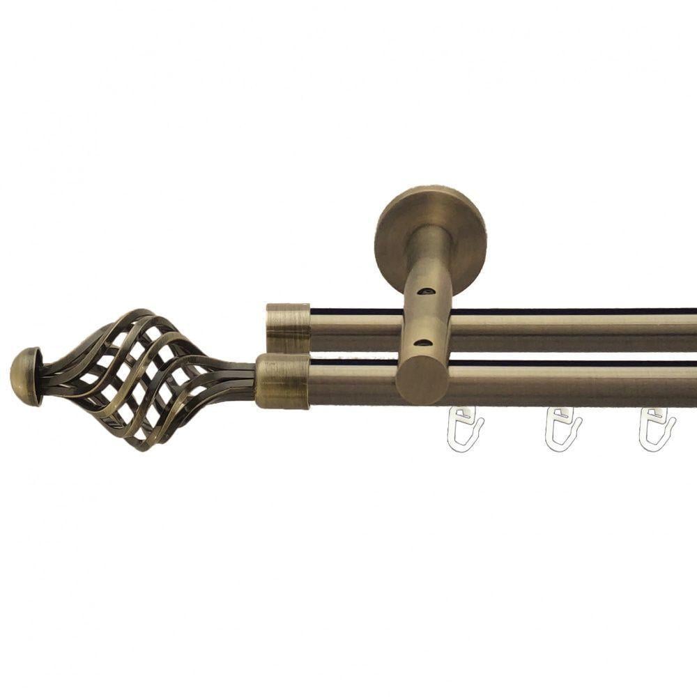 Карниз металевий Orvit Арезо двохрядний 19/19 мм реверсивний антик профильная труба 160 см (2355466109)