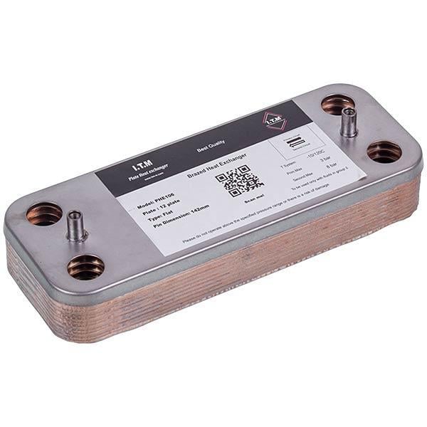 Теплообменник 12 пластин 65116314 для газового котла Ariston BS/Clas/Genus/Egis Plus 190 мм (00000057499)