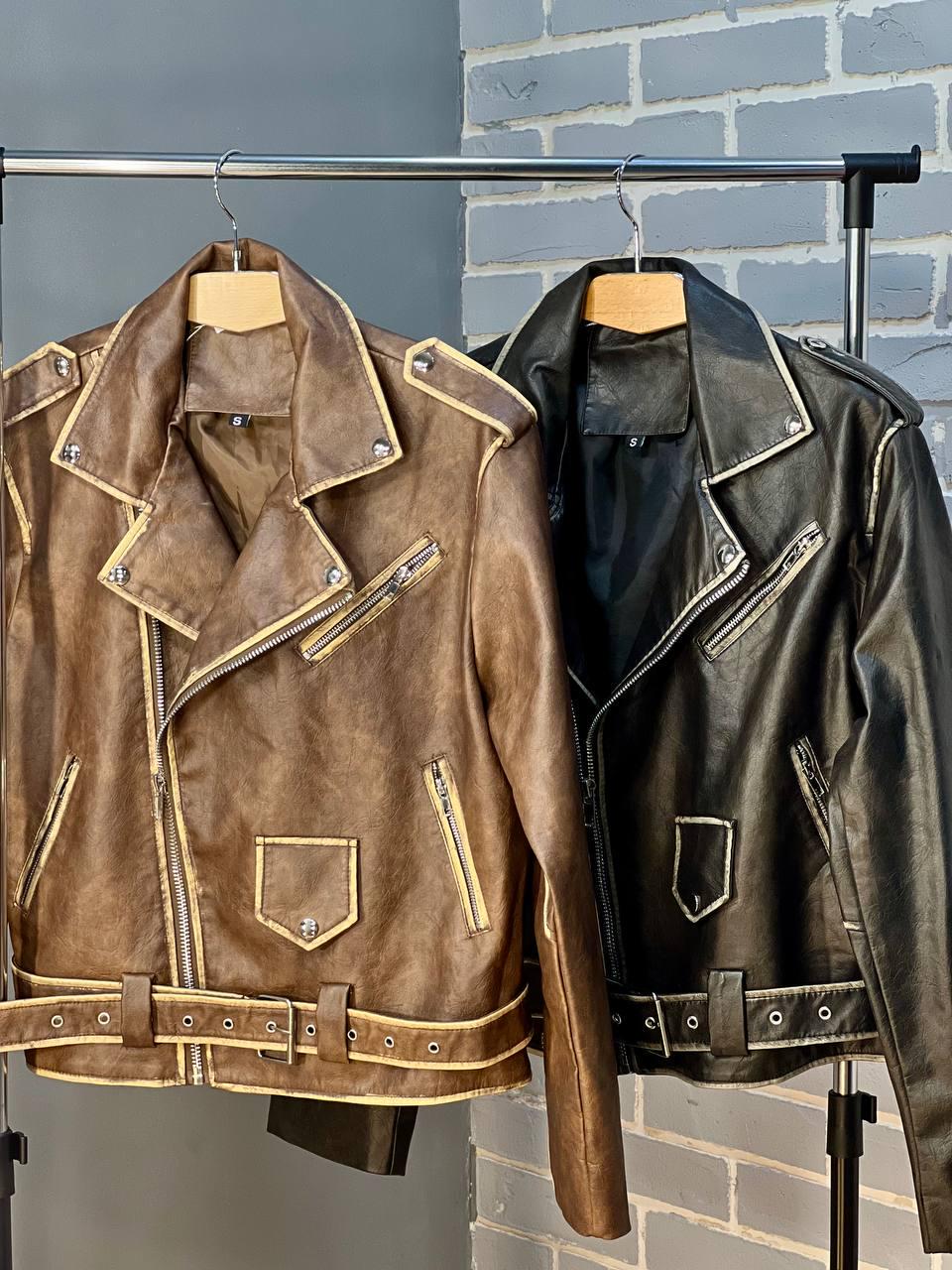 Куртка женская Aftf Basic 2456 косуха молнии пояс вареные швы экокожа L Черный (2492) - фото 9 Куртка женская Aftf Basic 2456 косуха молнии пояс вареные швы экокожа L Черный (2492) - фото 9