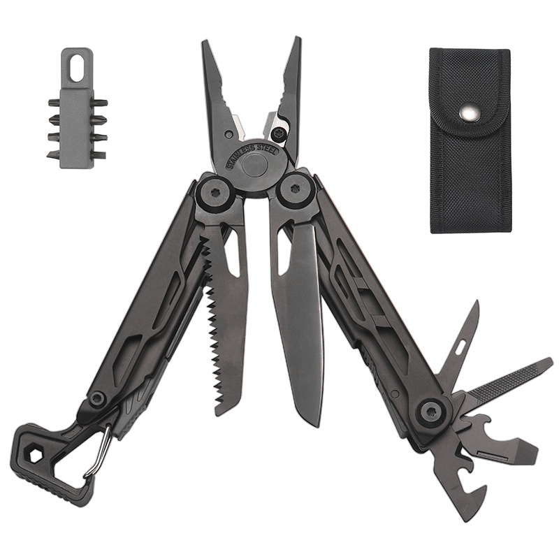 Мультитул 25в1 Multitool Pliers из нержавеющей стали 420 с набором бит и нейлоновым чехлом Черный (001218)