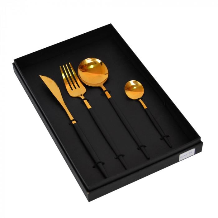 Набор столовых приборов 4 шт Черный (98998)