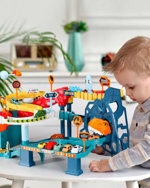 Дитячий ігровий паркінг з музикою Fun Game Dinosaur Space Orbit 5506 А спуск з 4 машинками (1831167150) - фото 2 Дитячий ігровий паркінг з музикою Fun Game Dinosaur Space Orbit 5506 А спуск з 4 машинками (1831167150) - фото 2