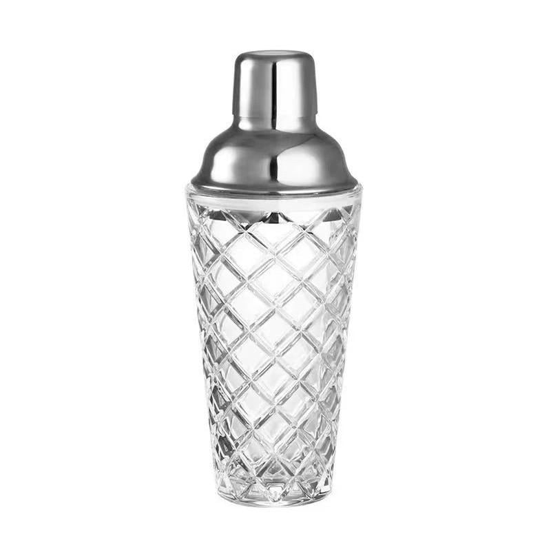 Шейкер барний скляний для коктейлів 420 мл Сріблястий