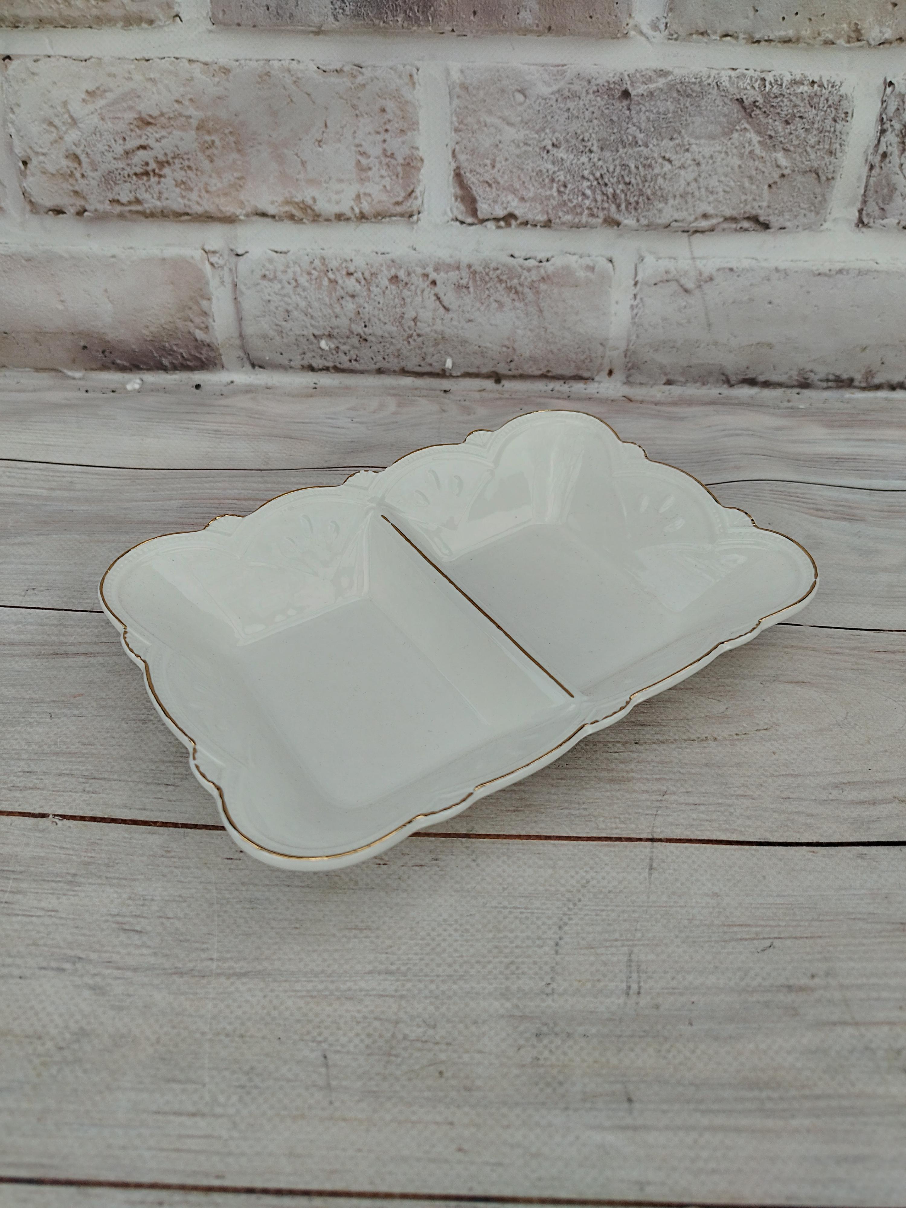 Менажница керамическая YIWU HP-20-29 2-х секционная 20х14 см Белый (HP-20-29)