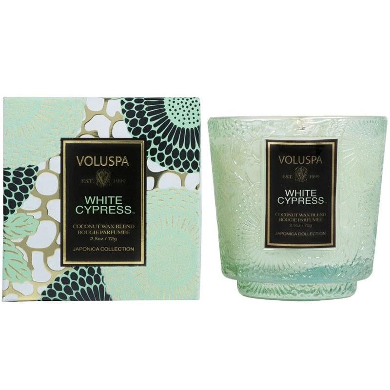 Свеча ароматическая Voluspa Japonica White Cypress 72 г стеклянный стакан (111002668)
