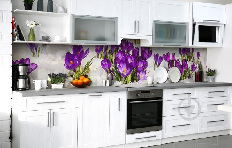 Скинали на кухню Zatarga «Шафран на снігу» 600х2500 мм вінілова (Z184469)