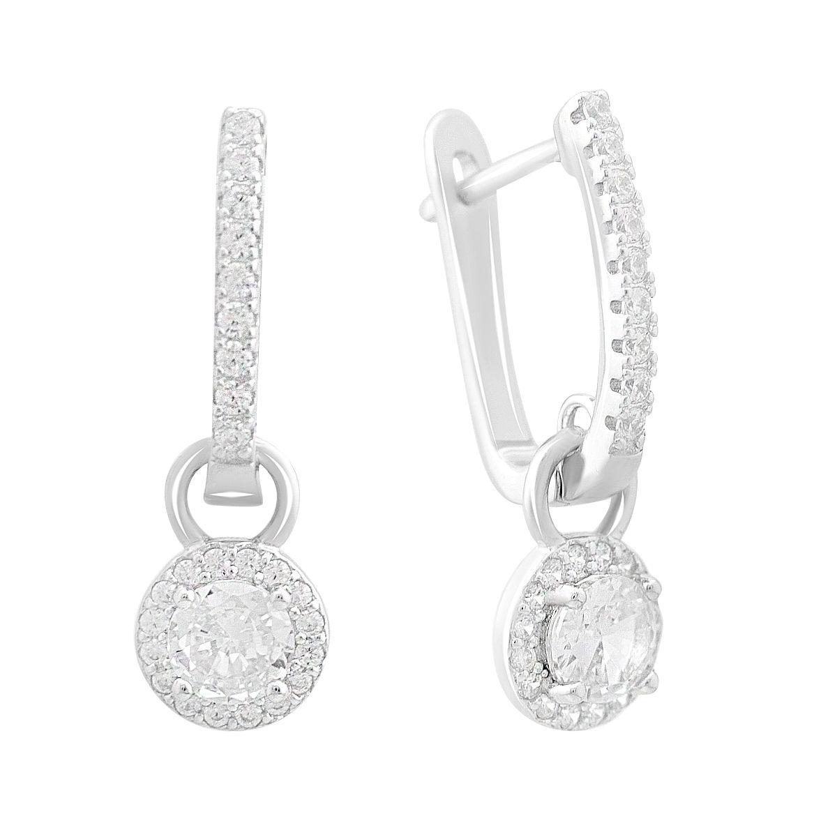 Серьги серебряные с фианитами (2152453)