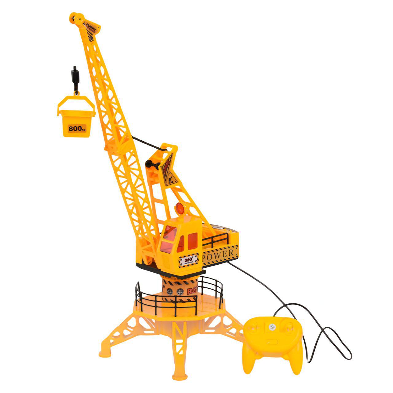 Кран на радиоуправлении QF323 подсветка/на батарейках Желтый Кран на радиоуправлении QF323 подсветка/на батарейках Желтый