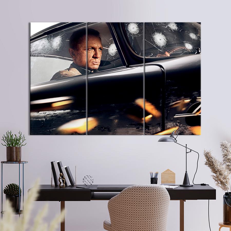 Настінний декор Знаменитий агент 007 Джеймс Бонд 128x81 см (A76-3)