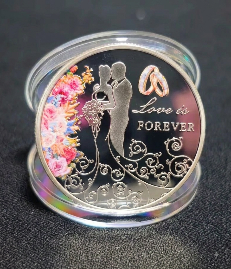 Коллекционная памятная монета для влюбленных Love Forever Slv