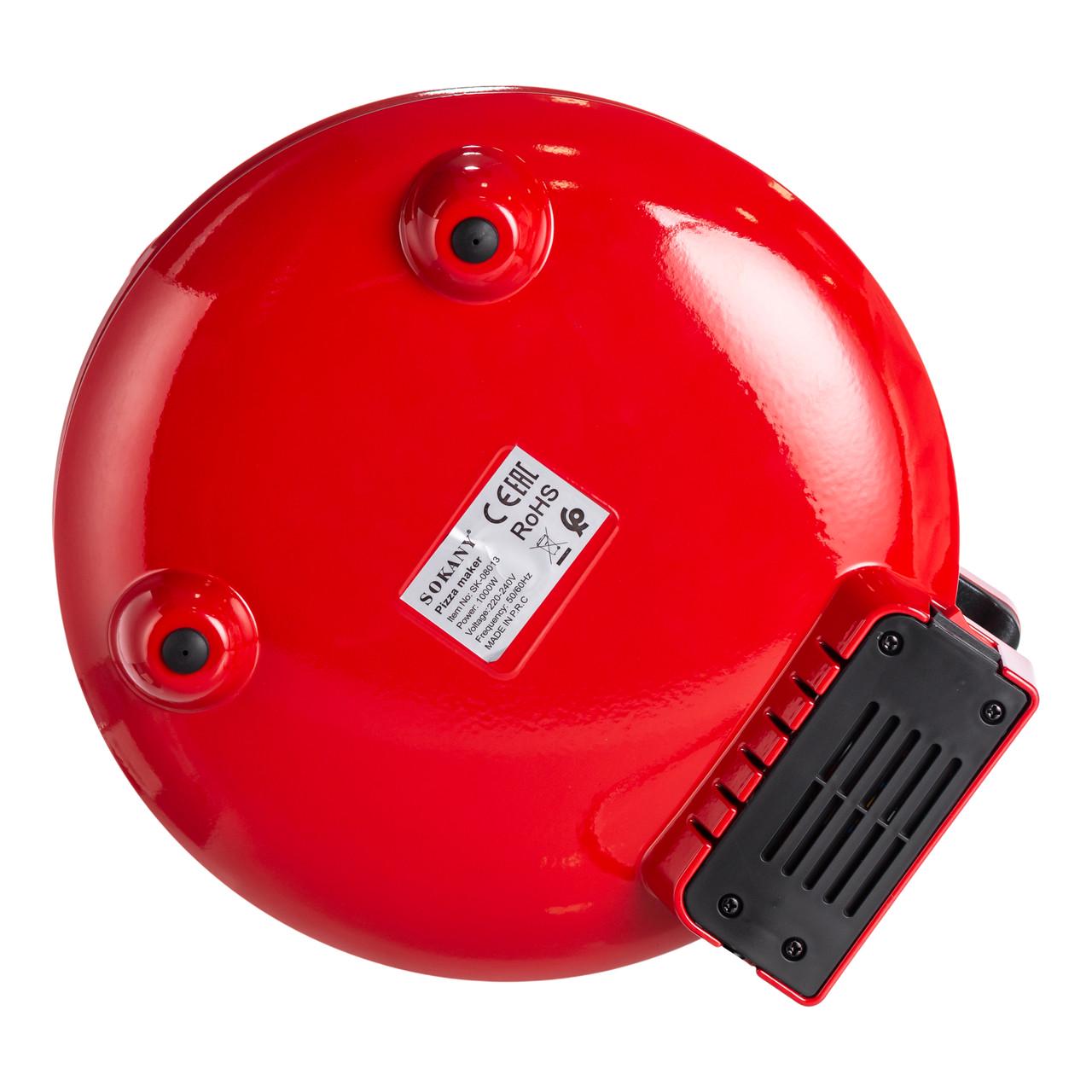 Пицца-мейкер электрическая Sokany SK-08013 с антипригарным покрытием и двойным нагревом 1000 Вт (7389) - фото 5