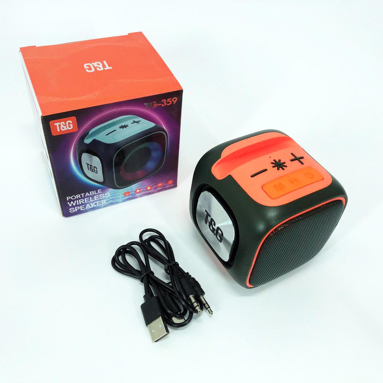 Колонка портативна з підсвічуванням RGB/акумуляторна TG359/7W Зелений - фото 10 Колонка портативна з підсвічуванням RGB/акумуляторна TG359/7W Зелений - фото 10