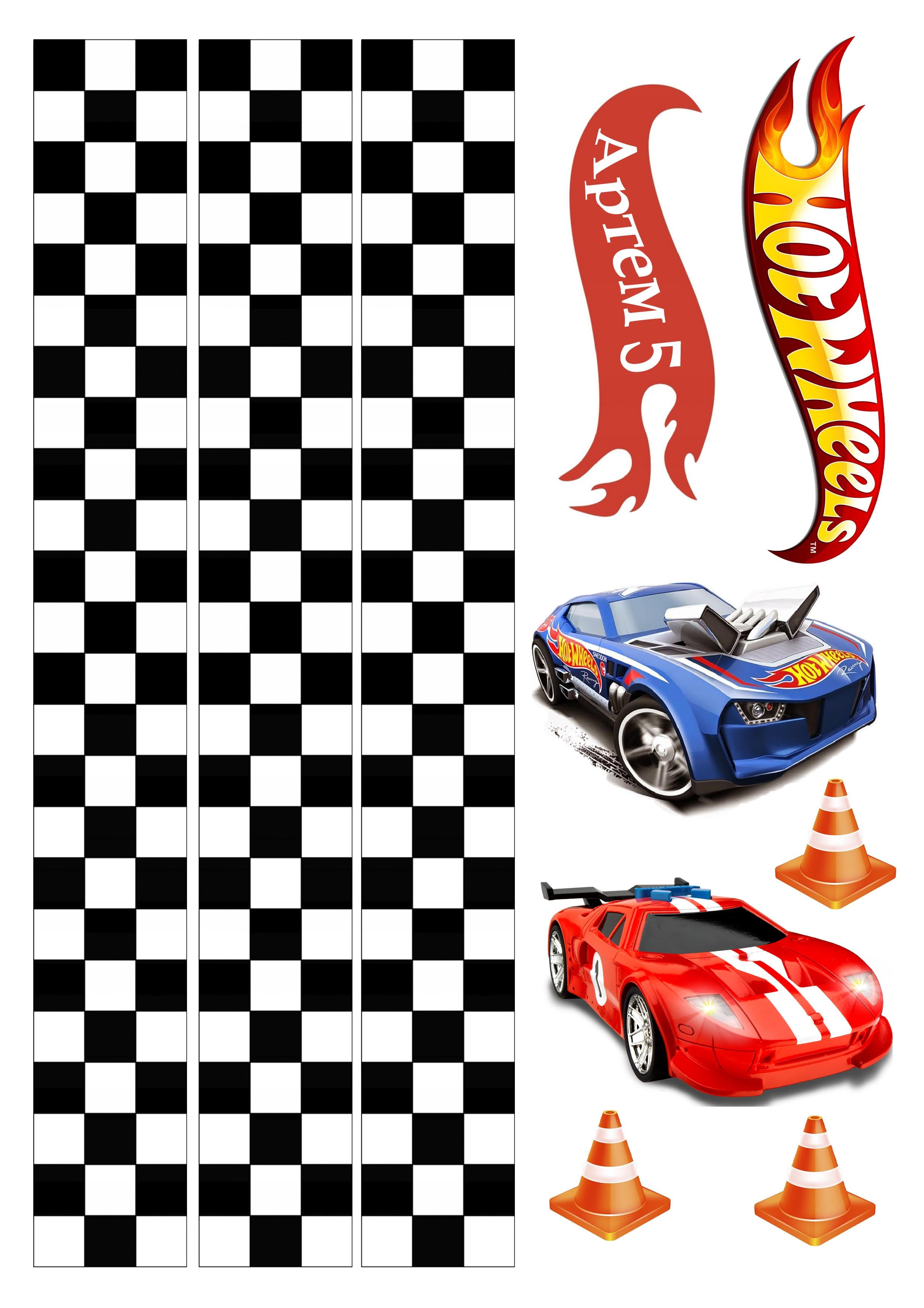 Папір вафельний для торта Hot Wheels їстівний декор А4 (2802264202)