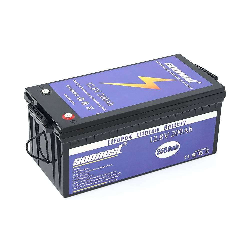 Акумулятор SOONEST LiFePO4 12,8V 200Ah 50/100A 0°C до 50°C гвинт M8 21 кг 530х250х270 мм (39813)
