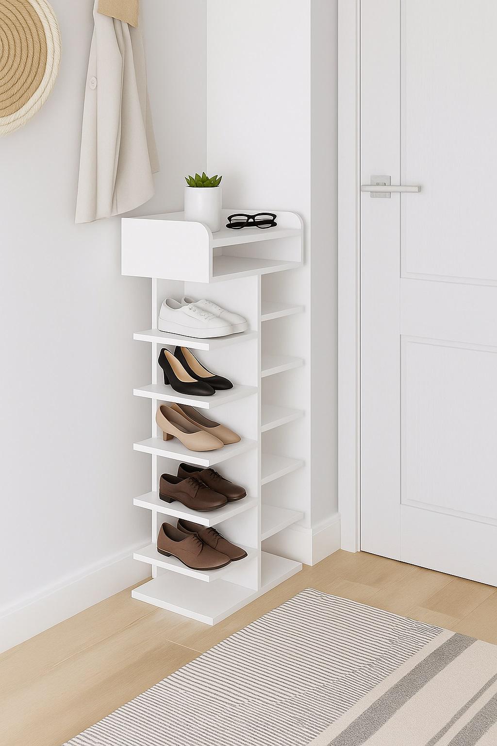 Полиця-підставка для взуття підлогова MEBLIBUD LADDER 50х34х120 Білий - фото 3 Полиця-підставка для взуття підлогова MEBLIBUD LADDER 50х34х120 Білий - фото 3