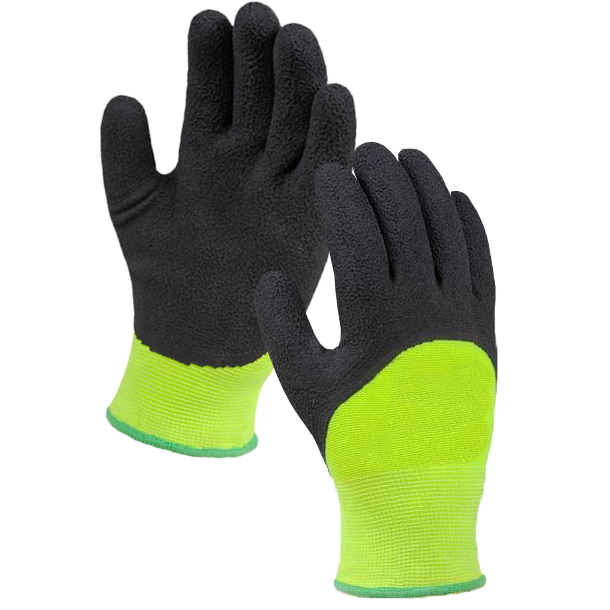 Перчатки рабочие утепленные 10 шт. Зелено-черный (3056)