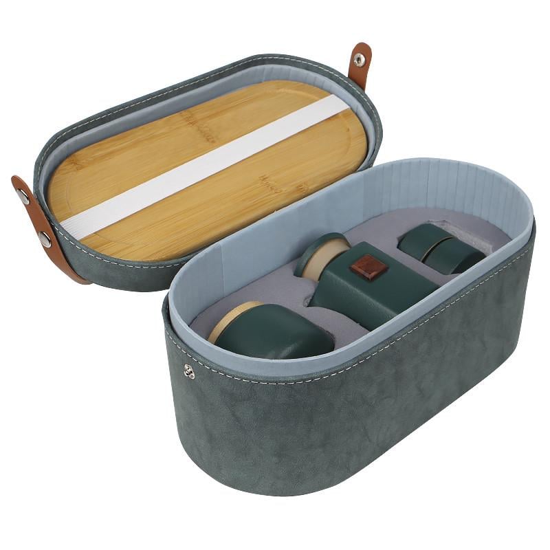 Сервіз для чайної церемонії дорожній Lesko 45521 керамічний 7 пр. Dark green (2471836542) - фото 3 Сервіз для чайної церемонії дорожній Lesko 45521 керамічний 7 пр. Dark green (2471836542) - фото 3