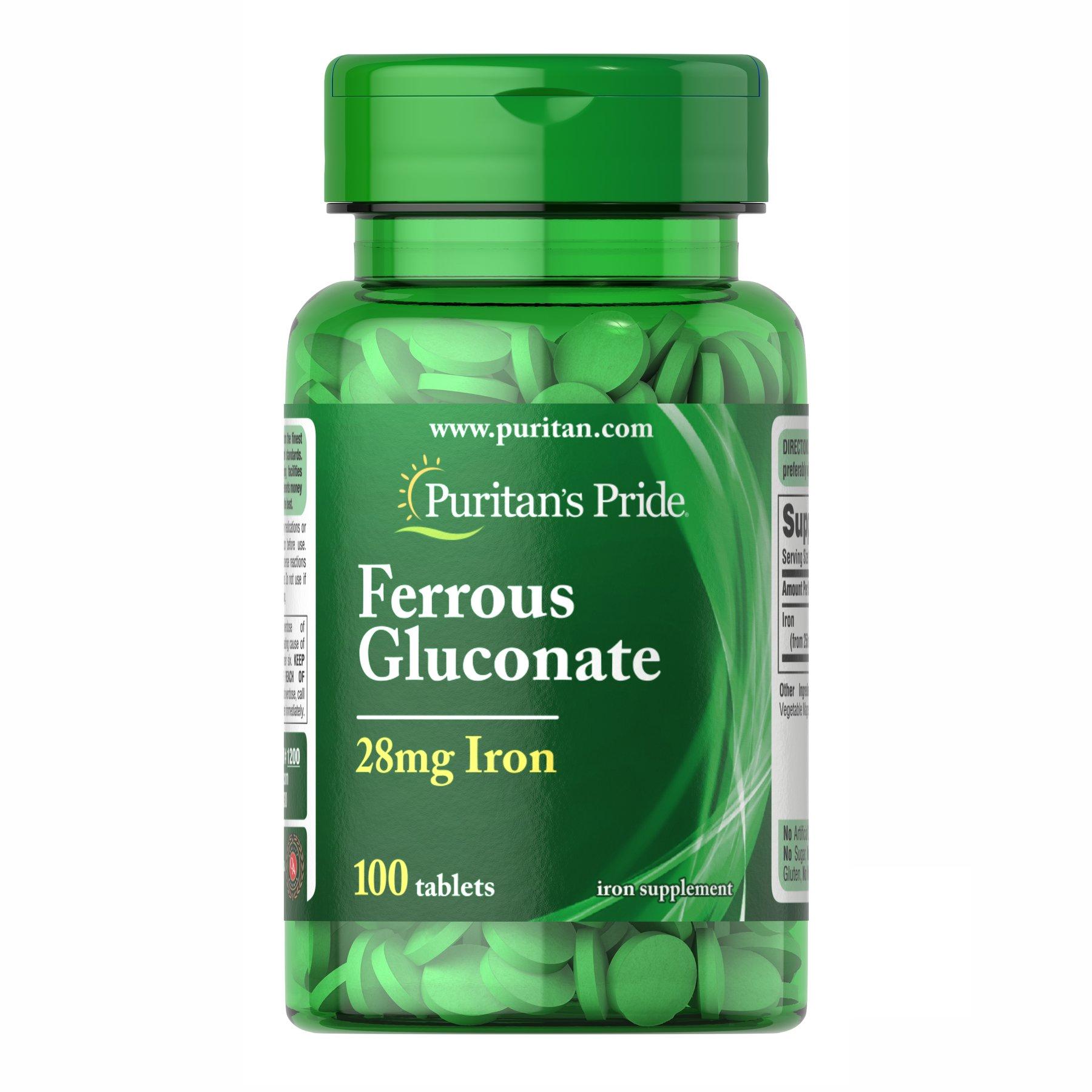 Натуральная добавка Ferrous Gluconate 100 Tablets (100-73-7629673-20)