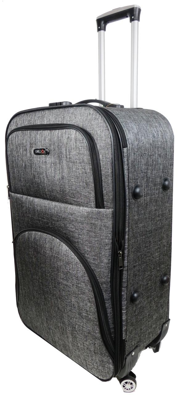 Валіза тканинна велика Gedoх на колесах L 100 л Сірий - фото 3