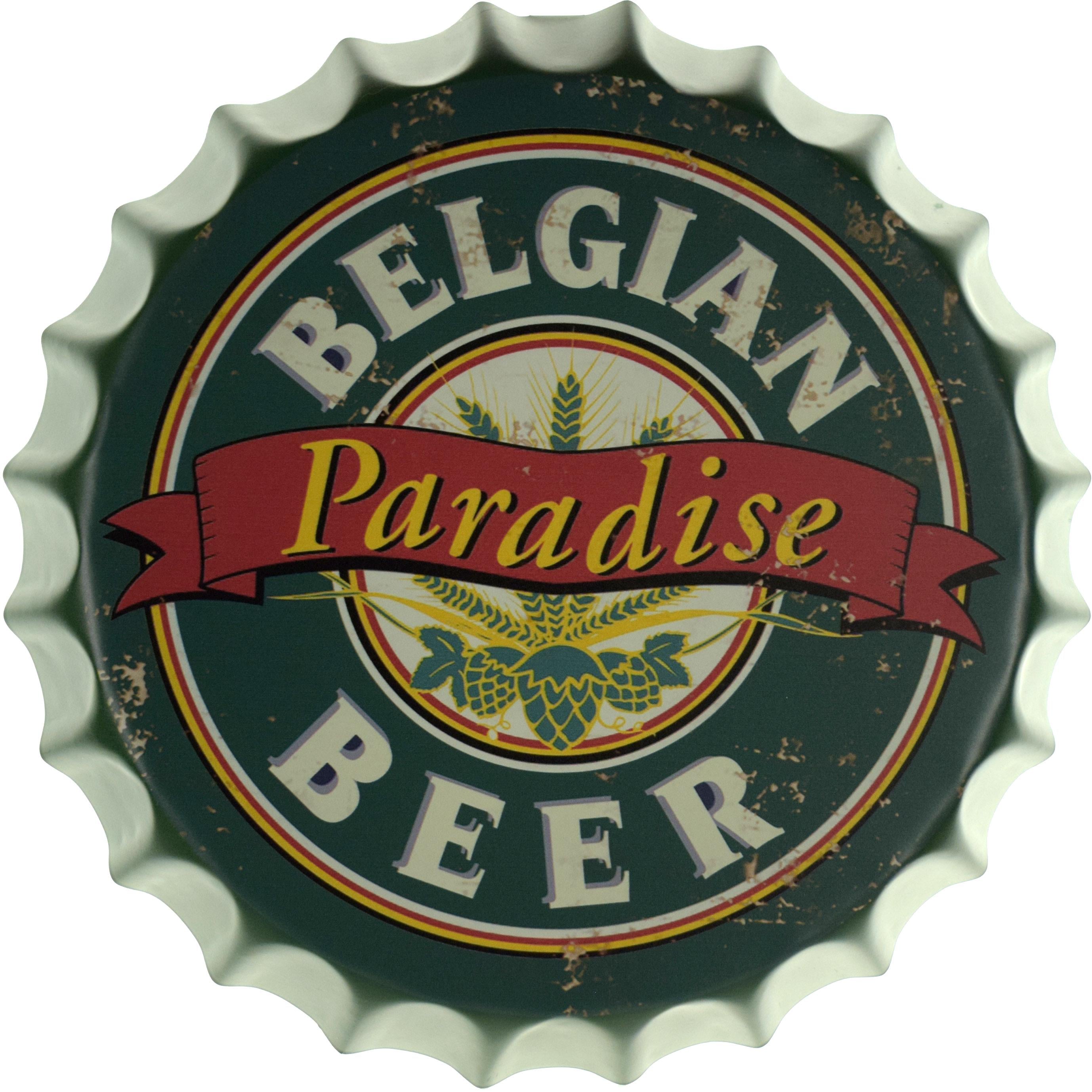 Табличка металева Belgian Paradise Beer кришка 35 см