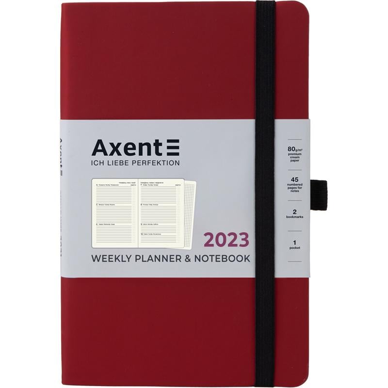 Еженедельник Axent Partner Soft 125x195 мм 96 листов Бордовый (8506 23 37 A)