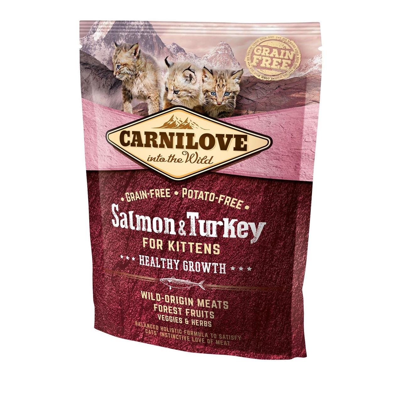 Корм сухой для котят Carnilove Cat Salmon & Turkey Kitten с лососем и индейкой 400 г (11237597)