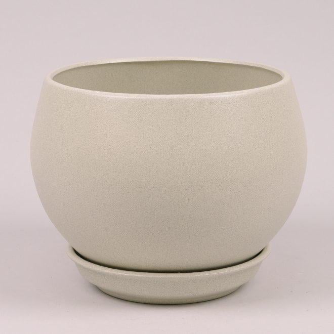 Горшок керамический Flora Шар крошка 15 л Бежевый (10709)