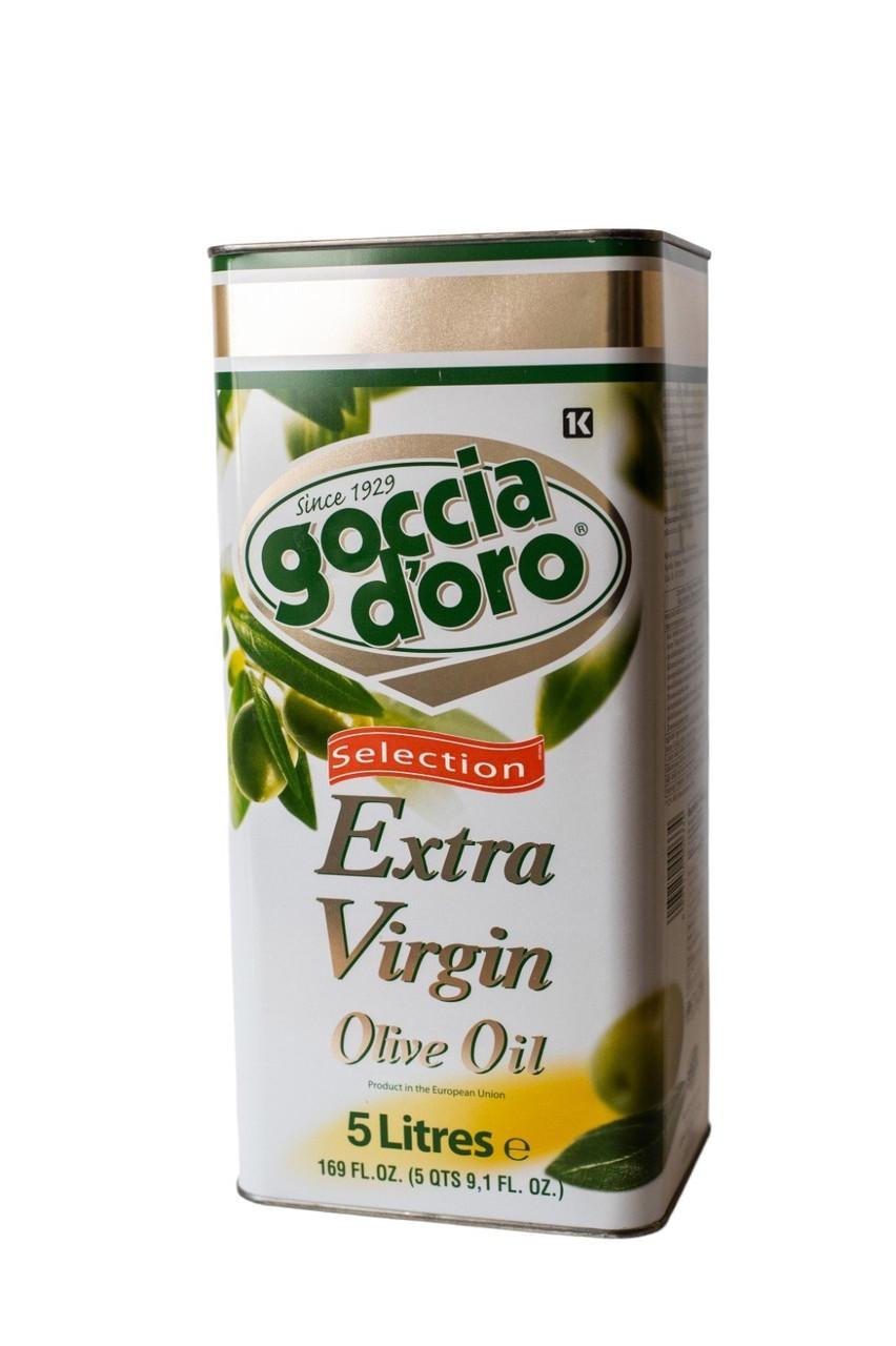 Оливкова олія ТМ GOCCIA D'ORO Extra Virgin нерафінована італійська холодного віджиму 5 л (26728874)