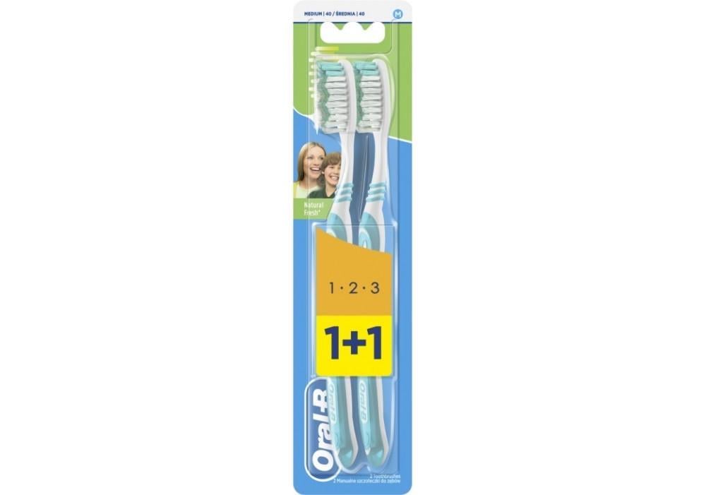 Набор зубных щеток Oral-B 1-2-3 Natural Fresh 2 шт. (3014260110659)