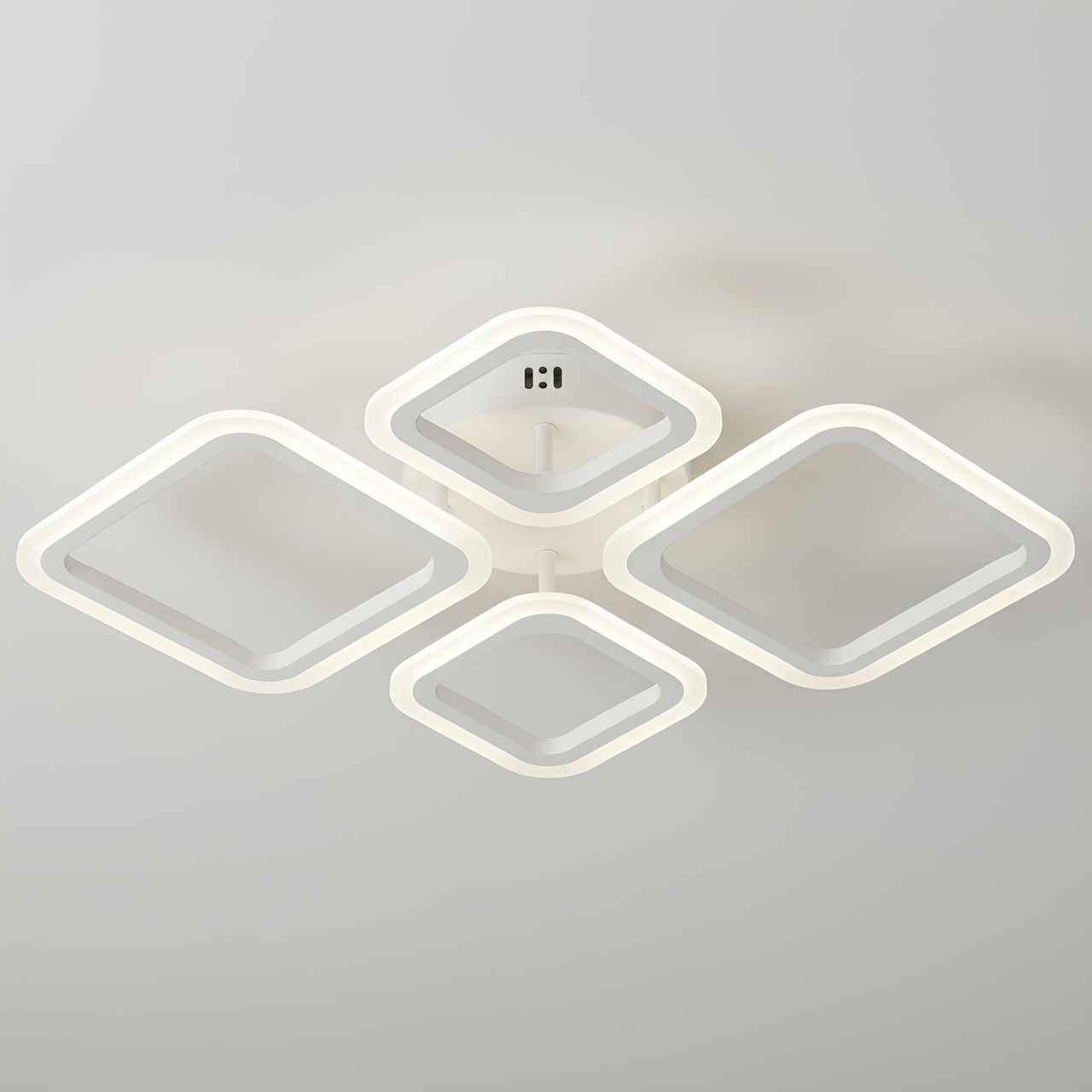 Люстра светодиодная Valeso 72W с квадратными плафонами 3000-6500K с пультом Белый (G 2929/2+2 WT)