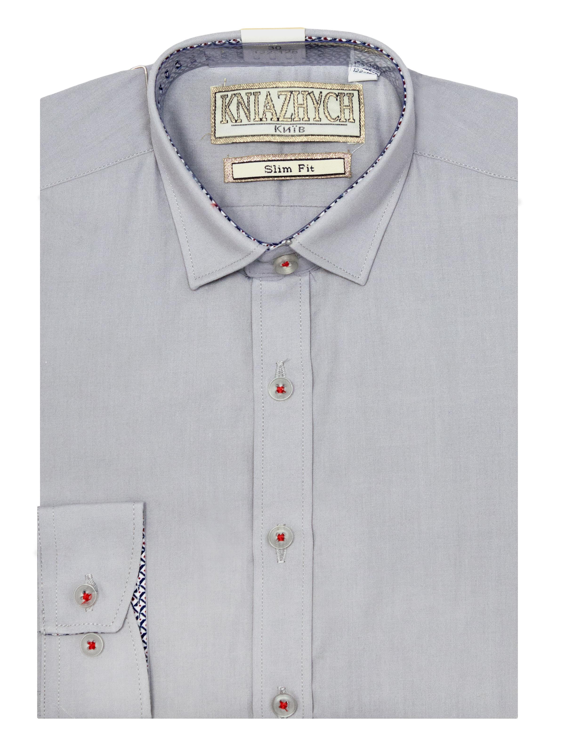 Рубашка Княжич 116-122 см р. 30 Серый (Pale grey slim)