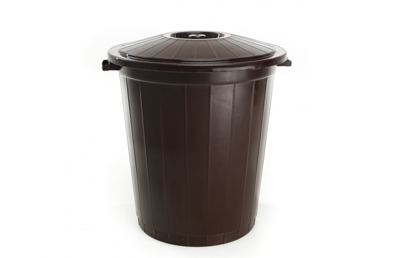 Бак для мусора с крышкой Горизонт из пищевого полипропилена 30 л 410 мм Коричневый (26821806)
